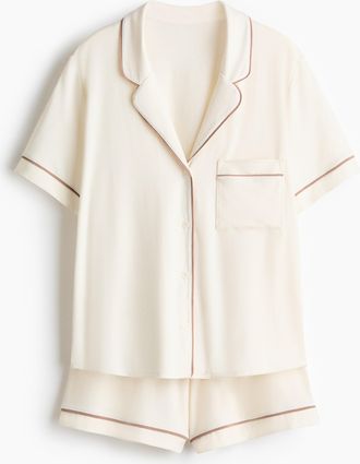 H&M Shorty aus Viskosegemisch - Cremefarben