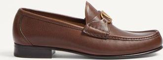 Valentino Garavani Mocassino Vlogo Signature In Bufalo Uomo BARK BROWN 40.5