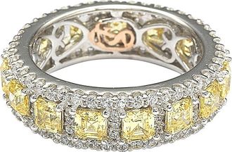 Suzy Levian Sterling Silver Asscher CZ Eternity Band Ring in Yellow at Nordstrom Rack, Size 8.5