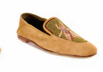 Meher Kakalia Womens Selene Embroidery Moccasin In Spice