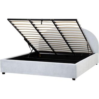 Beliani Letto matrimoniale contenitore minimalista azzurro 180 x 200 Vaucluse