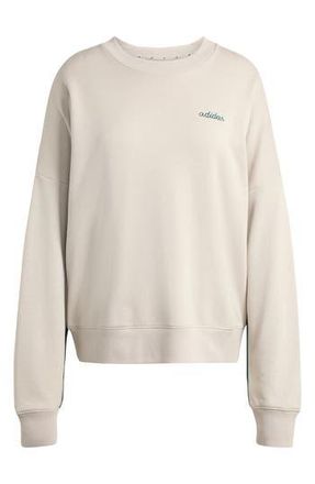 adidas French Terry Sweatshirt in Wonder Alumina/Green at Nordstrom Rack, Size Large