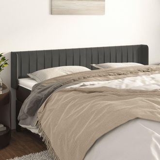 vidaXL Cabecero De Terciopelo Gris Oscuro 183x16x78/88 Cm Vidaxl