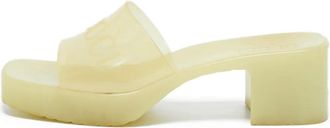 Gucci Sandali slides con logo goffrato - Bianco