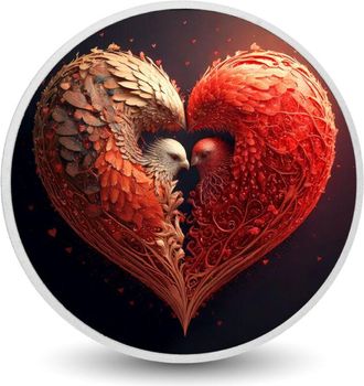 OEM Moneda Plateada De 1 Oz De Coraz&oacute;n De Plumas