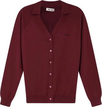 Miu Miu Cardigan van scheerwol - Dames - Vesten - Bruin - S - Wol - Truien & Vesten