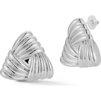 Glaze Jewelry Textured Triangle Stud Earrings in Silver at Nordstrom Rack