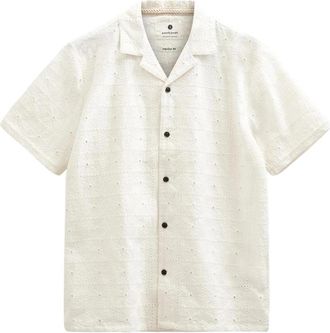 Anerkjendt Akleander Kant EMB SS Shirt - Heren - Korte mouwen Overhemden - Wit - L - Overhemden