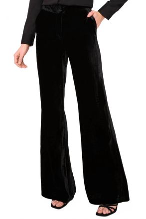 Ted Baker Solid Velvet Wide Leg Pant In Rich Black