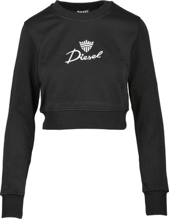 Diesel Felpa Corta - Dames - Sweatshirts - Zwart - S - Katoen - Hoodies & sweatvesten