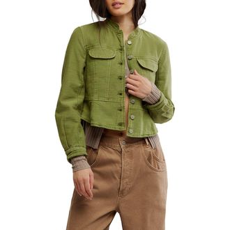 Free People Jocelyn Utility Cotton Jacket in Callista Green at Nordstrom Rack, Size X-Large