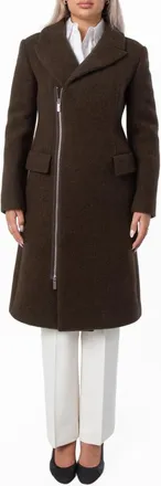 Burberry Single-Breasted Wool Zip Tailored Coat, Brand Size 4 ( US Size 2 )