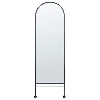 Beliani Beliani - Espejo De Pared Moderno Ovalado Marco Metal Hierro Decoraci&oacute;n Sala De Estar 45 X 145 Cm Negro Jarnages