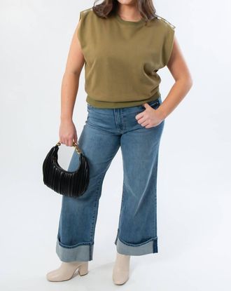 THML Clothing Studded Sleeveless Top In Olive Green