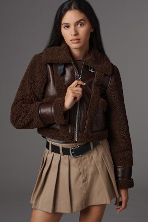 Blank NYC Head Start Crop Sherpa Fleece Jacket