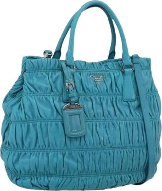 Prada Pre-owned Vintage Hand Bag - Dames - Vintage Shopper - Blauw - ONE Size - Nylon - Vintage