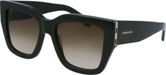 Ferragamo Green Gradient Square Ladies Sunglasses SF1104S 302 55