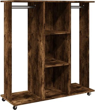 vidaXL Armario con ruedas madera ingeniería roble ahumado 102x38x110cm Vidaxl