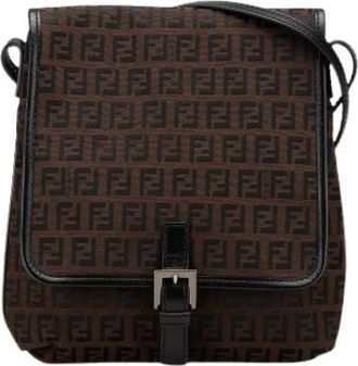 Fendi Pre-owned Cross Body Bags, female, Brown, Size: ONE SIZE Pre-owned Canvas crossbody-bags