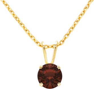 SuperJeweler 1 Carat Gemstone Solitaire Pendant Necklace in Gold with Free Chain - Multiple Gemstone Options Available