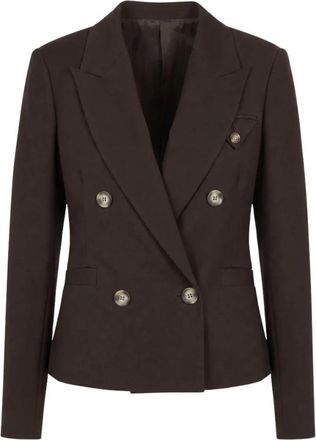 H2O Korte blazer met dubbele knoopsluiting - Dames - Blazers - Bruin - 2XL - Jassen