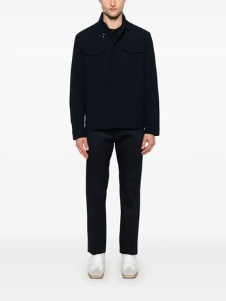 Fay Mens Wool Jacket - Dark Blue - Size X-Large