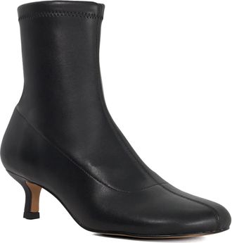 Dune London Womens Ladies Outstanding - Asymmetric Toe Kitten Heel Ankle Boots - Black - Size UK 4