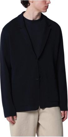 Roberto Collina Giacca Rever - Heren - Blazers - Blauw - 2XL - Katoen - Jassen