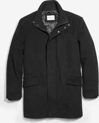 Cole Haan Mens Stand Collar Car Coat - Black Size Medium
