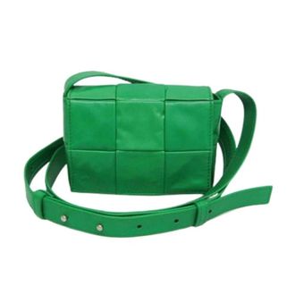 Bottega Veneta Pre-owned Cassette 666688 Schoudertas - Dames - Pre-owned - Groen - Maat: ONE Size Leer
