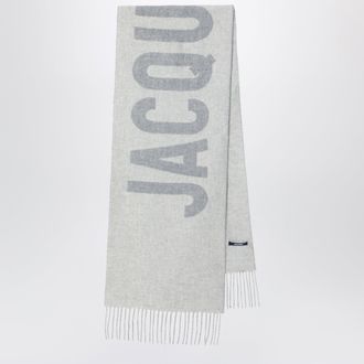 Jacquemus Grey wool scarf with logo