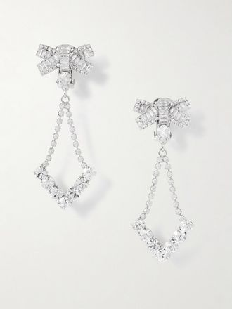 Alessandra Rich Orecchini A Clip In Metallo Argentato Con Cristalli - Argento