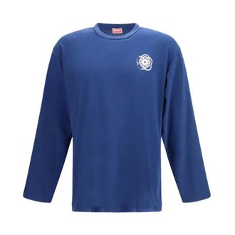 Kenzo Tops, Heren, Blauw, S, Katoen, Boke Flower 2.0 Long Sleeve T-Shirt