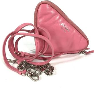 Prada Pre-owned Leather prada-bags - Dames - Vintage Schoudertas - Roze - ONE Size - Vintage