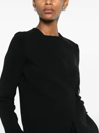 Emporio Armani Asymmetric Cotton Blazer - Black
