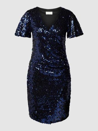 Apricot Minikleid mit Paillettenbesatz in Royal, Gr&ouml;&szlig;e XS