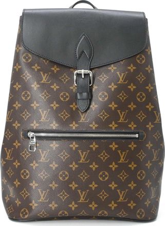 Louis Vuitton Black Brown Leather Backpack (Pre-Owned)