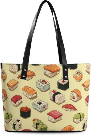 Generic Japanese Sushi Tote Bags for Women Cute Shoulder Purses Handbags