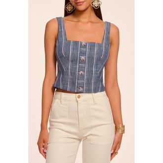 Ramy Brook Olive Stripe Cotton Blend in Indigo Stripe at Nordstrom, Size X-Large