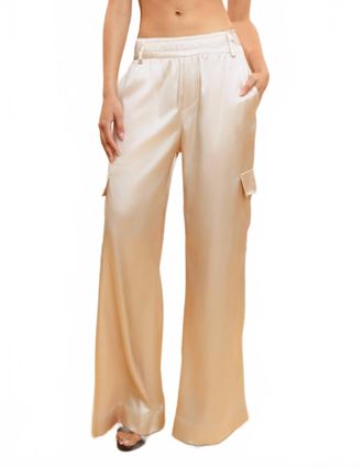 Heroine Sport Satin Cargo Pants In Champagne