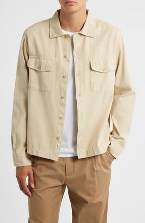 Merz b. Schwanen Organic Cotton Twill Shirt Jacket in Light Khaki at Nordstrom Rack, Size Xx-Large