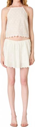 Nia Pele Polka Dot Skirt In White