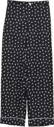 Moschino Straight Leg Trousers in Silk-Nylon Blend