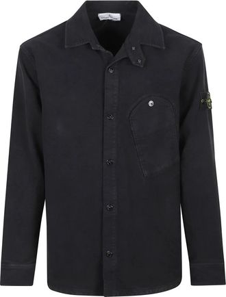 Stone Island Casual Shirt - Heren - Casual Overhemden - Blauw - L - Katoen - Overhemden
