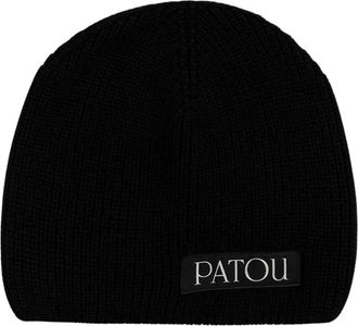 Patou Ribbed Beret - Dames - Hoeden - Zwart - ONE Size - Wol - Accessoires