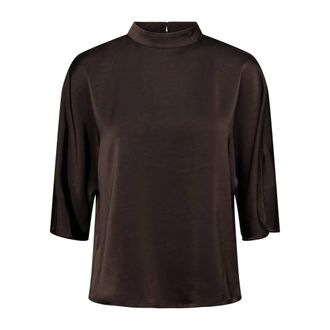 &Co Woman Nila Top - Dames - Blouses & Shirts - Bruin - Maat: XS Poliester