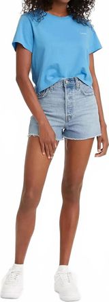 Levi's Ribcage Denim Shorts In Bernal Frost