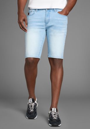 Bruno Banani Jeansshorts BRUNO BANANI Hutch-Shorts, Herren, Gr. 33, L&auml;nge 32, blau (light blau), Denim/Jeans, Obermaterial: 98% Baumwolle, 2% Elasthan, unifarben, 