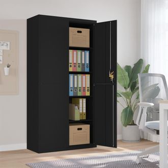 vidaXL Armario Archivador De Acero Negro 90x40x180 Cm Vidaxl