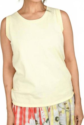 Hannes Roether Cotton Sleeveless T-Shirt In Daisy Yellow